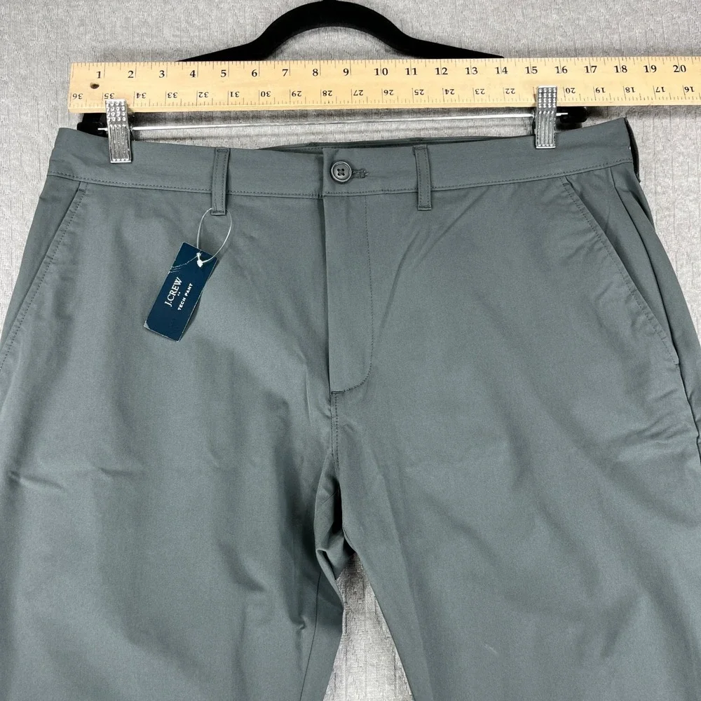 New J.Crew Tech Pant Mens 35x32 Gray Slim Fit Flex Performance Chino AA712